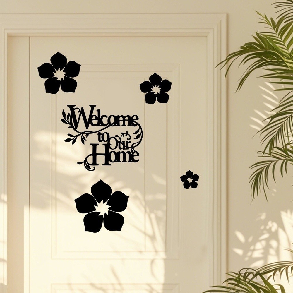 Black Welcome Home Wall Sticker PVC Waterproof Oil Resistant 29.5 cm x 22 cm