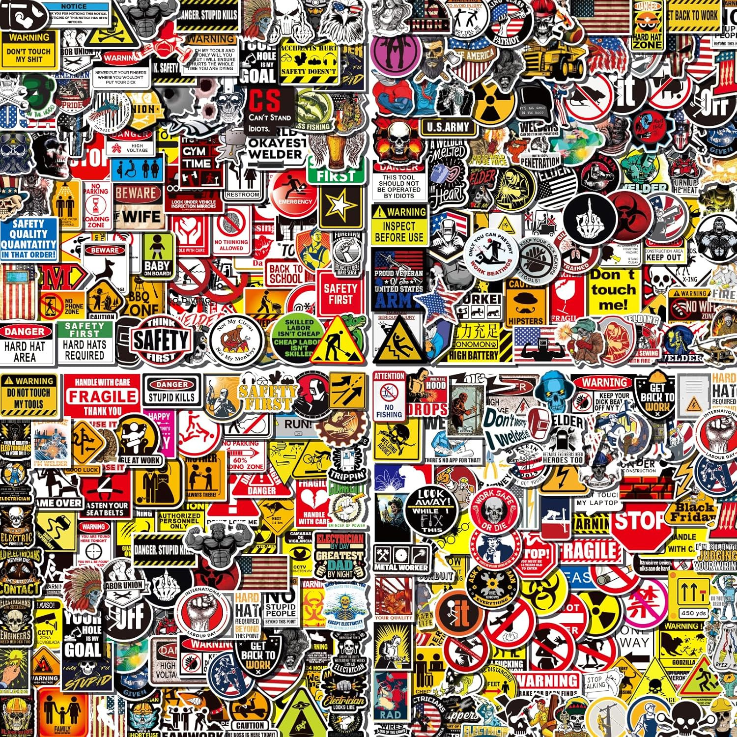 Arme 400 Pcs Hard Hat Stickers, Welding Stickers for Men& Helmet, 100% Vinyl Hel