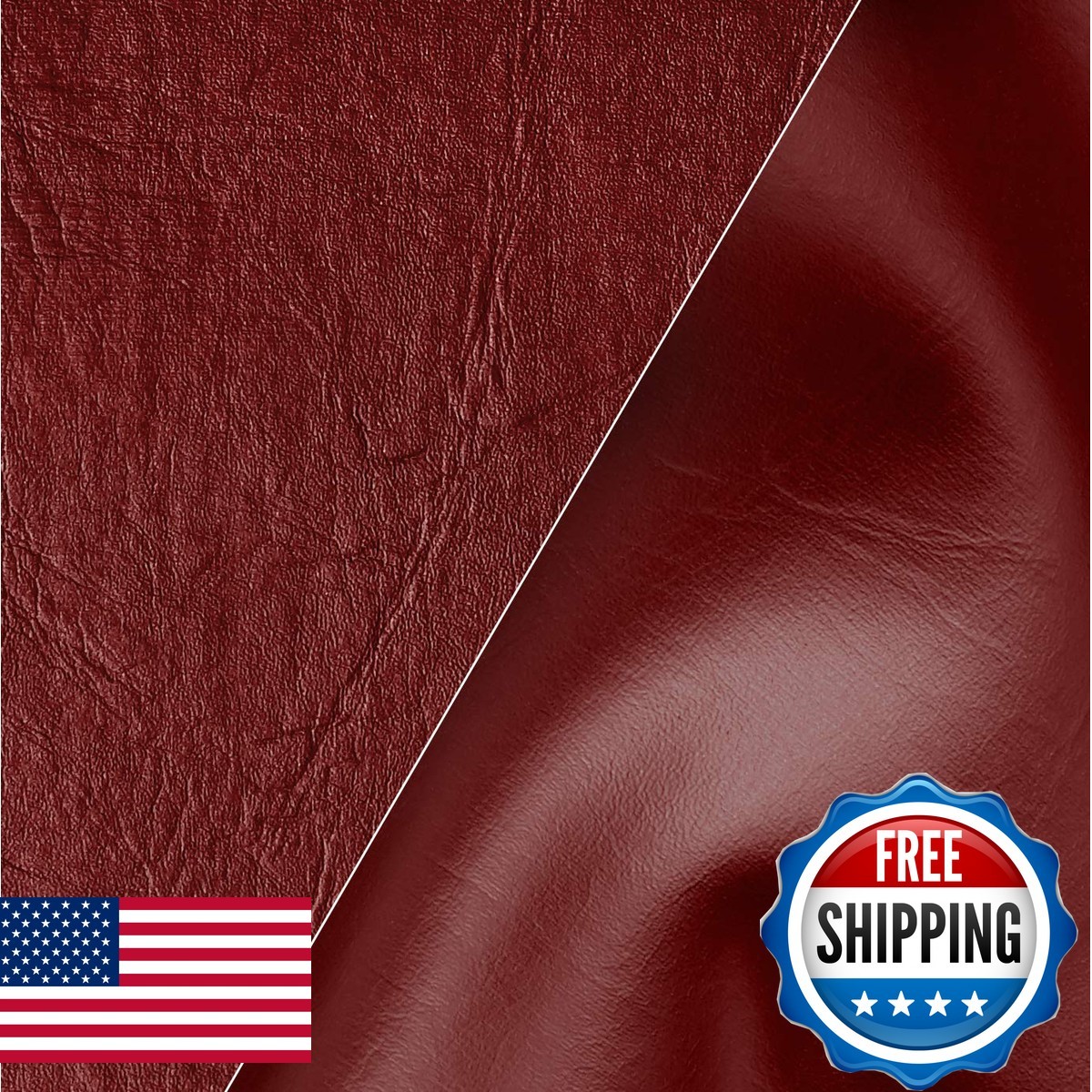 VViViD Burgundy Weatherproof Faux Leather Finish Marine Vinyl Fabric (10ft x