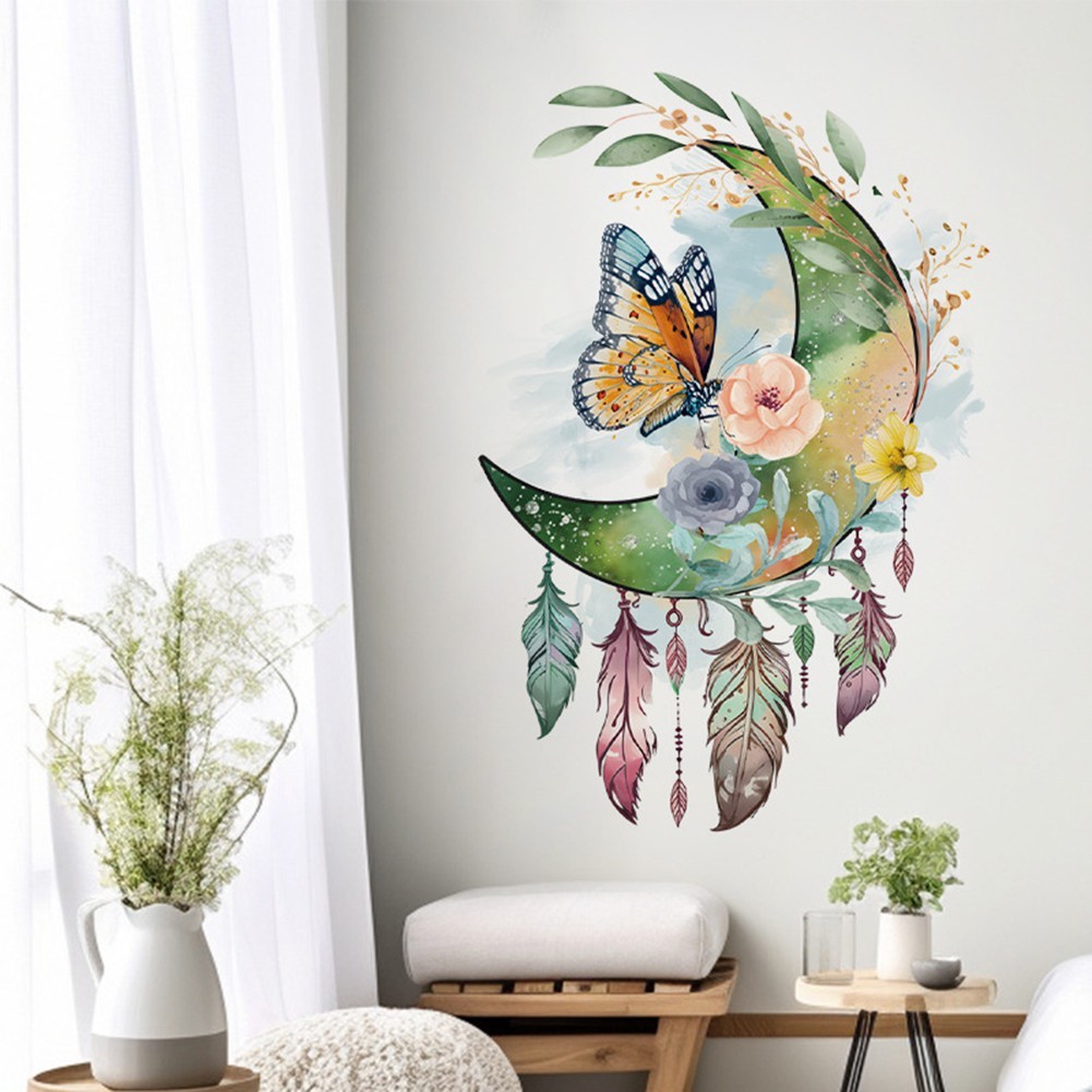 3D Butterfly Dreamcatcher Wall Sticker for Hallway or Living Room Decor