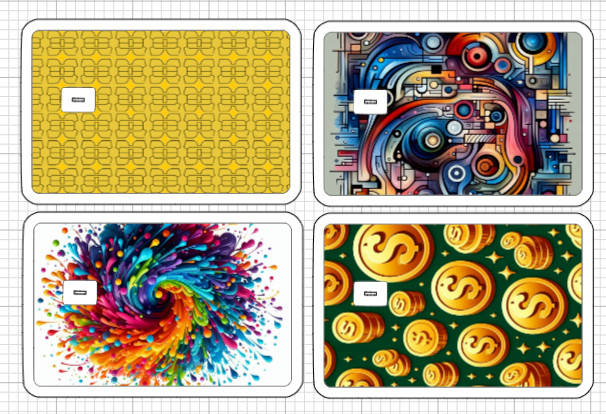 ATM Debit Credit Card Skin Sticker Chips Rainbow Swirl Coins Money Circles Color