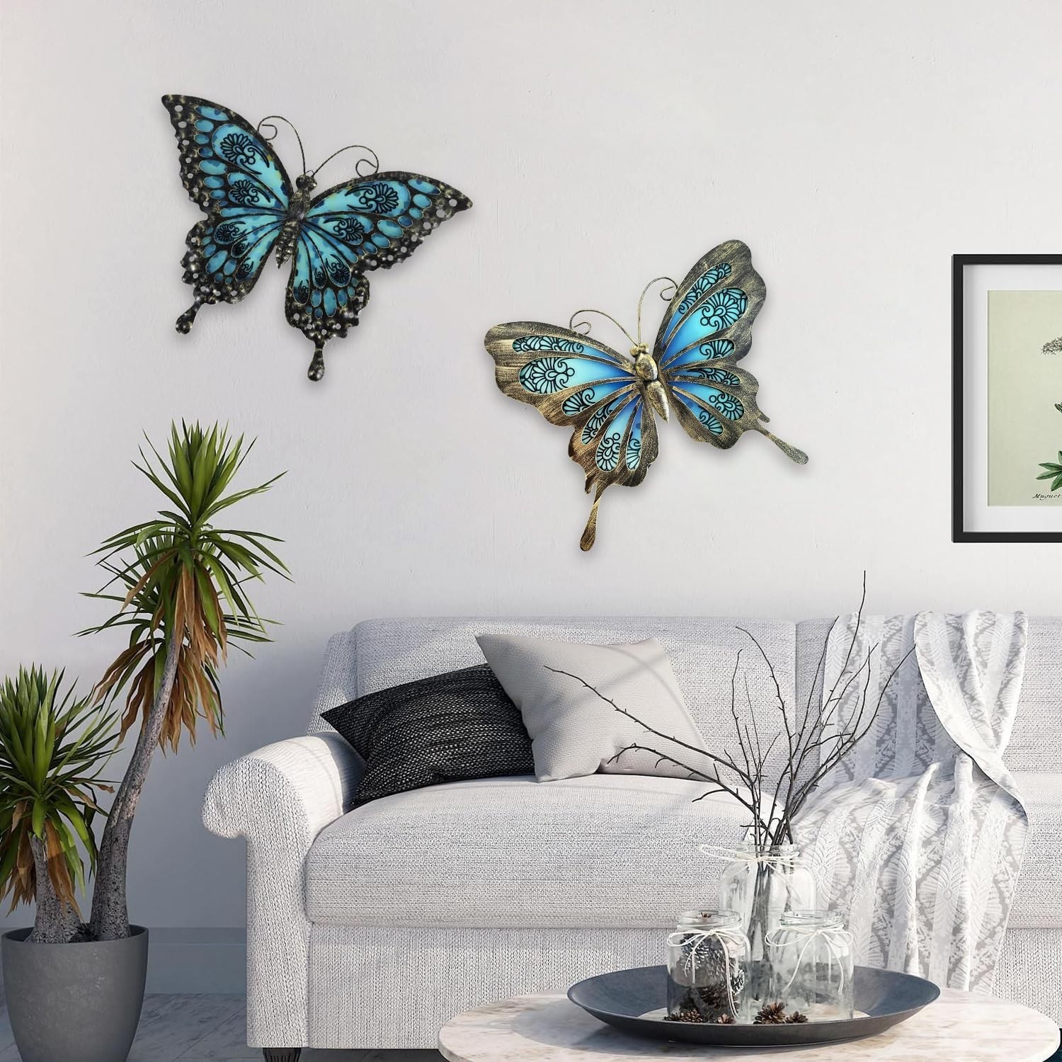 12″ Hanging Glass Butterfly Decor – Home & Garden Wall Art