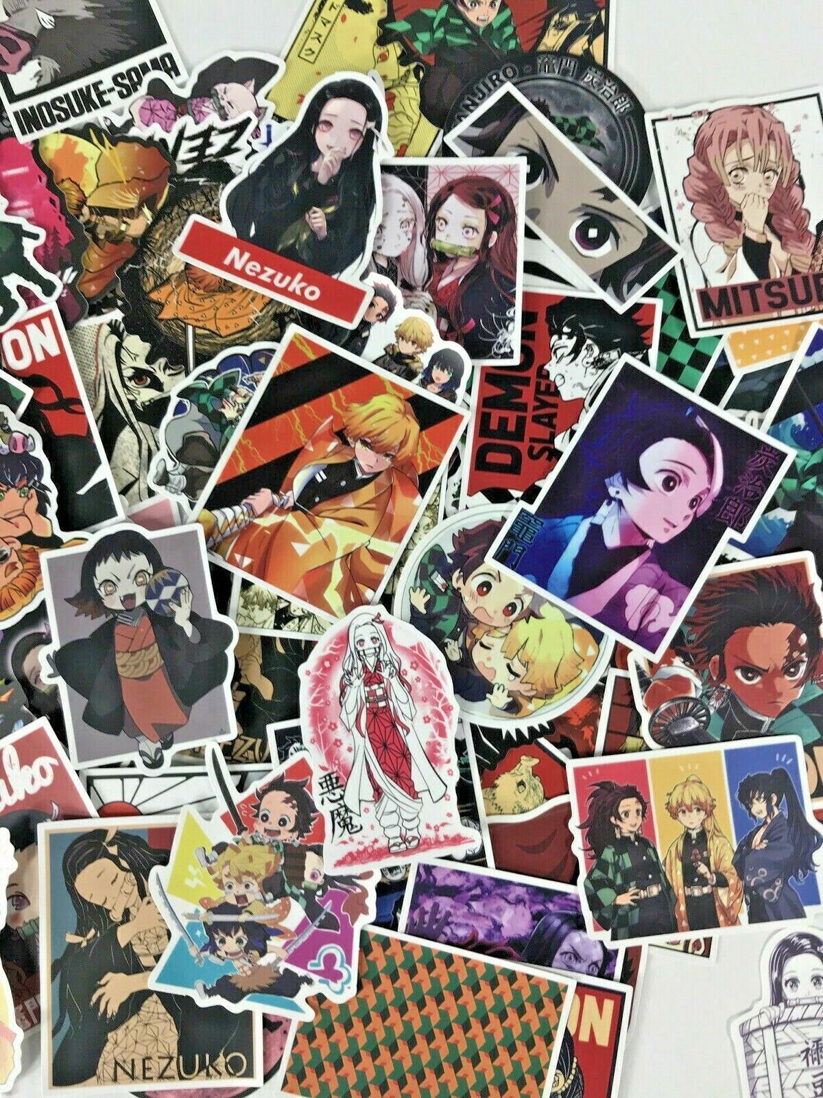 100pc Demon Slayer Jump Comics Anime Phone Laptop Wall Decal Peeker Sticker Pack