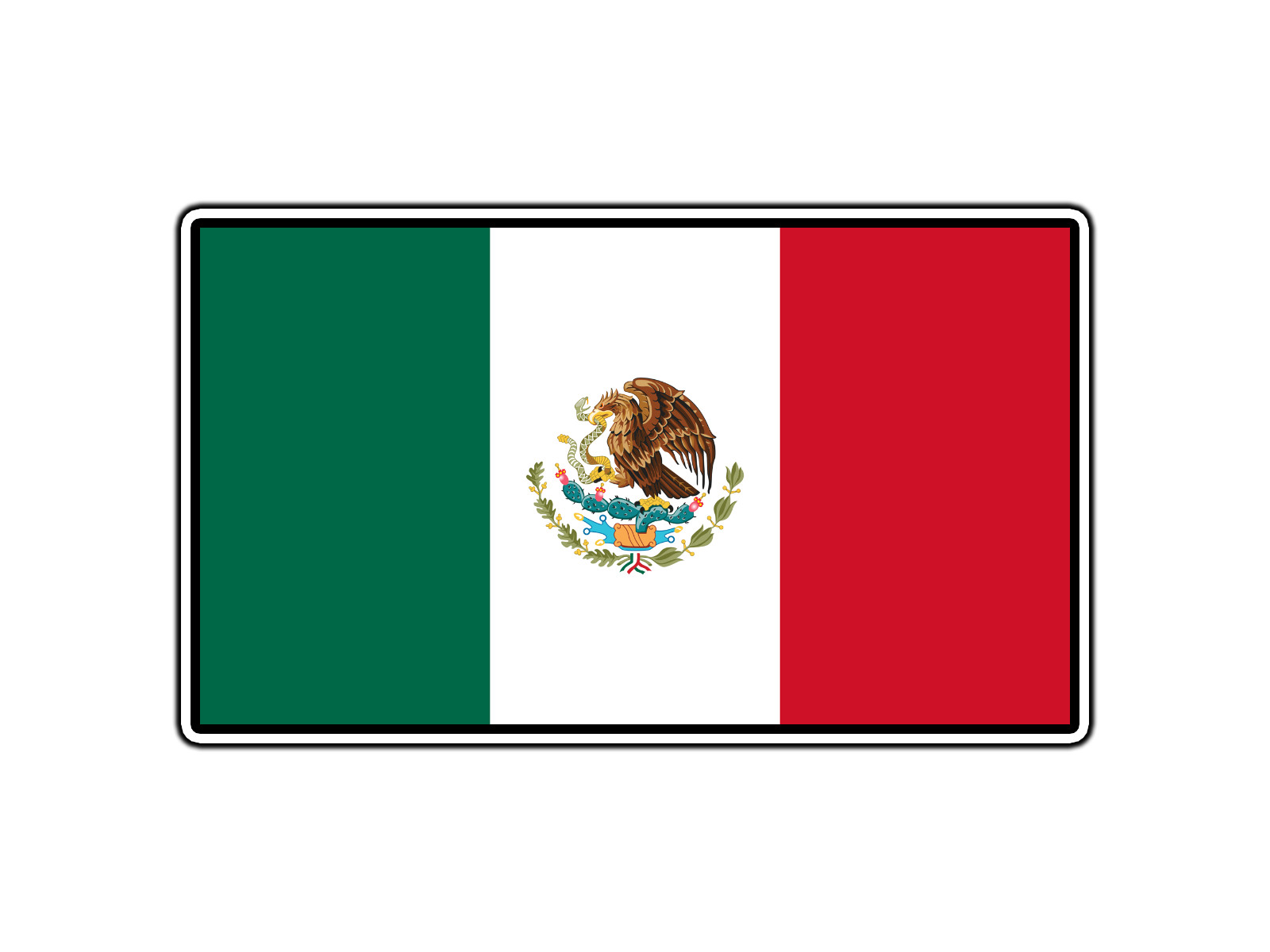 Mexico Flag World Country Sticker Waterproof Vinyl Decal Die-Cut Car Laptop