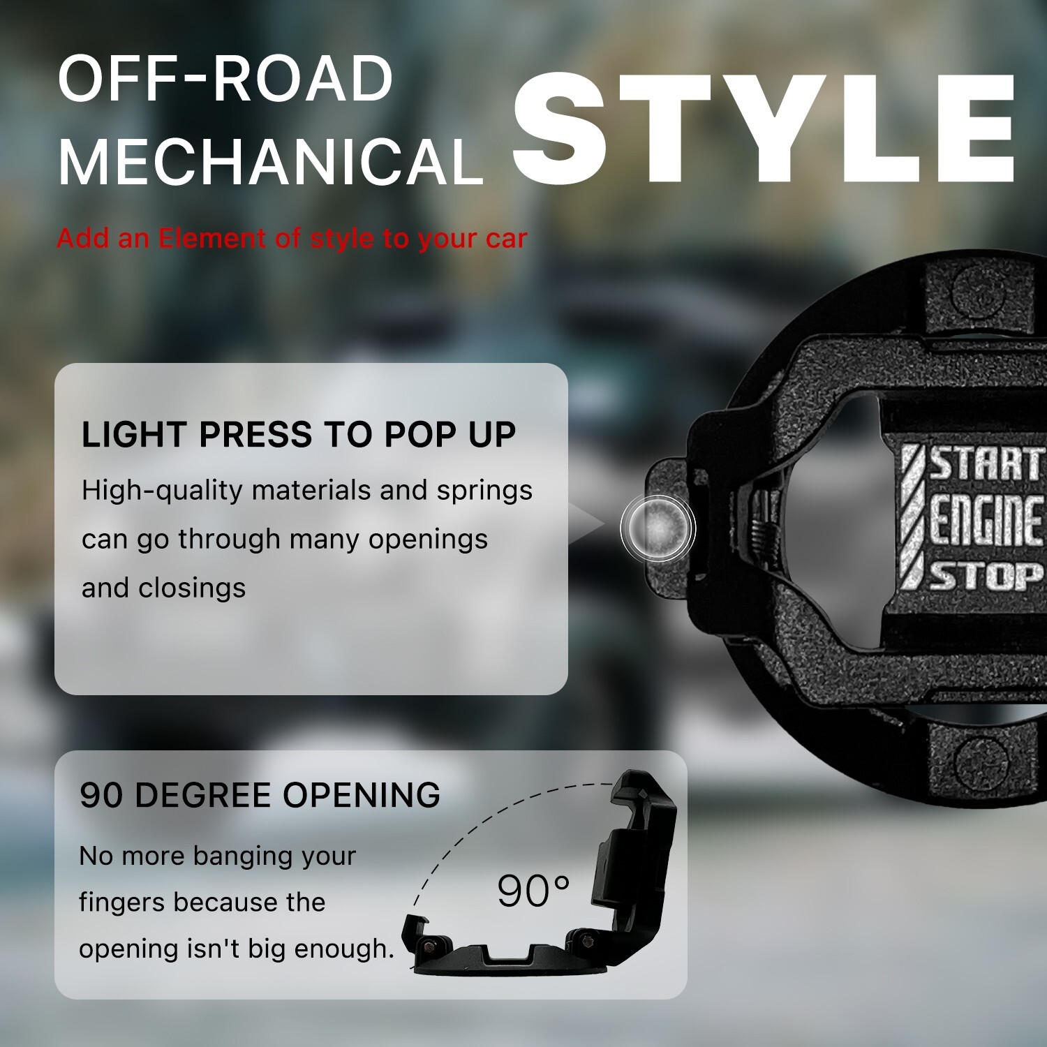 Car Push Engine Start Button Cover, Touch Button Protector Cover
