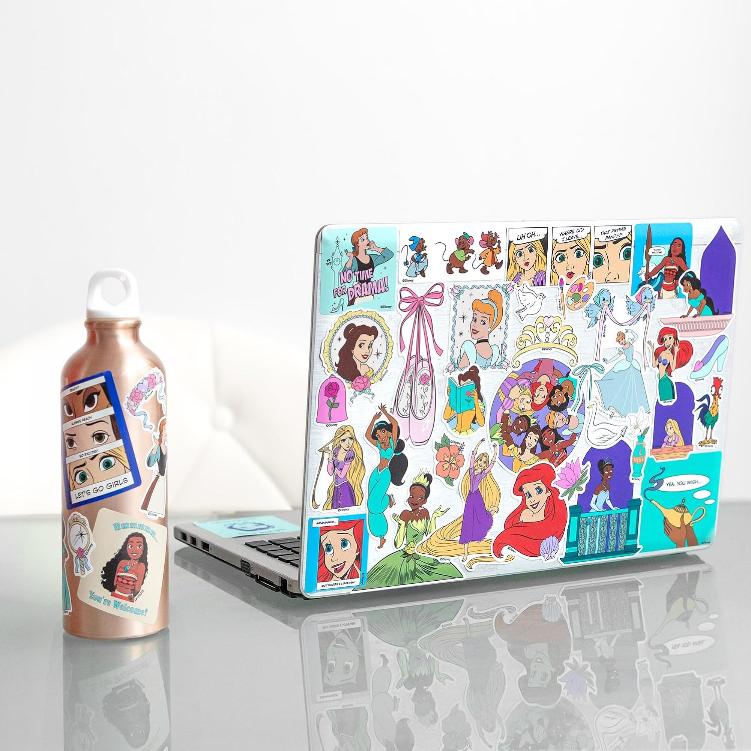 Disney Princess 100 Vinyl Sticker Pack, for Kids Ages 8+ | Large Water-Resistant