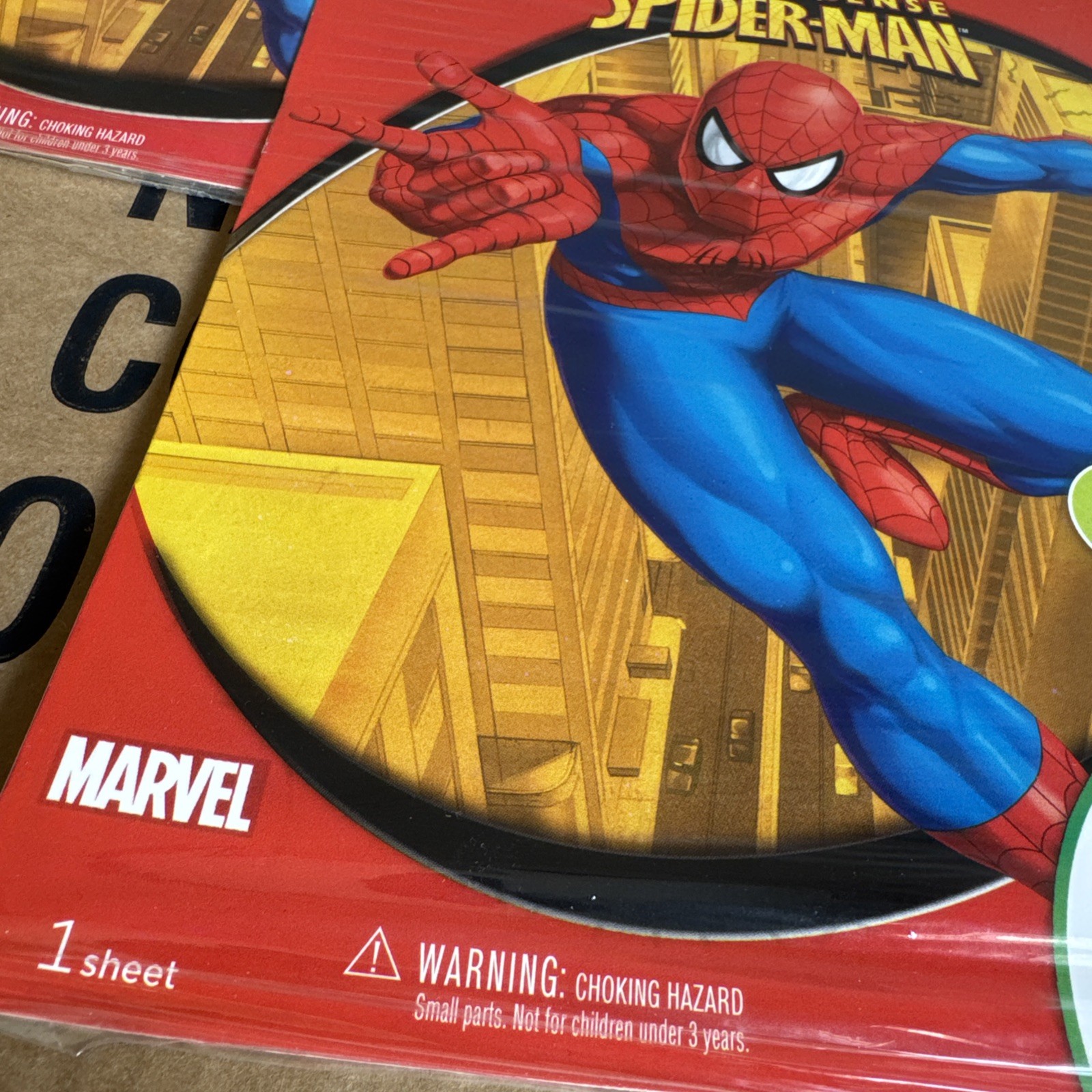 Lot Of 3 HALLMARK Spider-Man Removable Wall Stickers STICK REMOVE REUSE Decor
