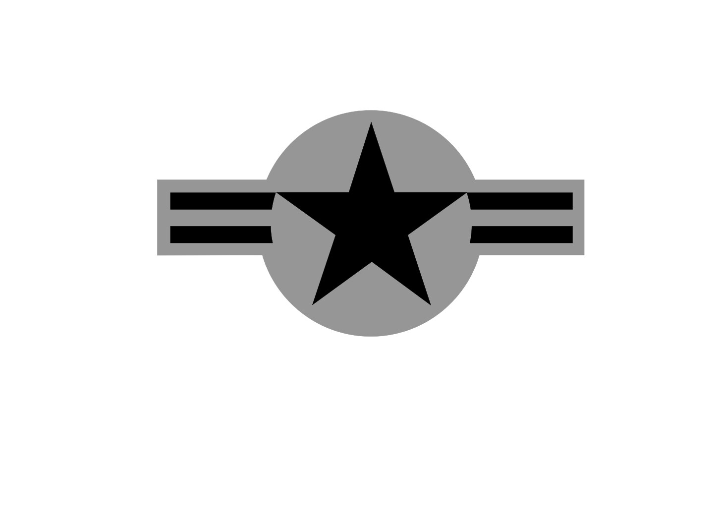 U.S. Aircraft Star 2000 (Black w/Med Gray Background) Vinyl Decal Sticker USAF