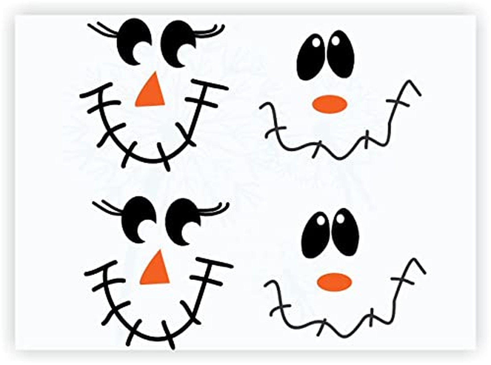 Fall Wood Project Decals Scarecrow Faces DIY Craft Vinyl Art Stickers Set/4 B…