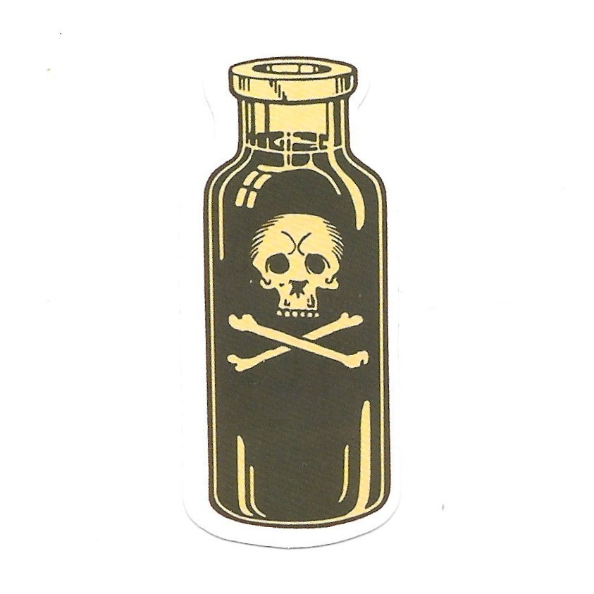 Poison Bottle Sticker Cork Skull Crossbones Die Cut Vinyl Goth Spooky Decal