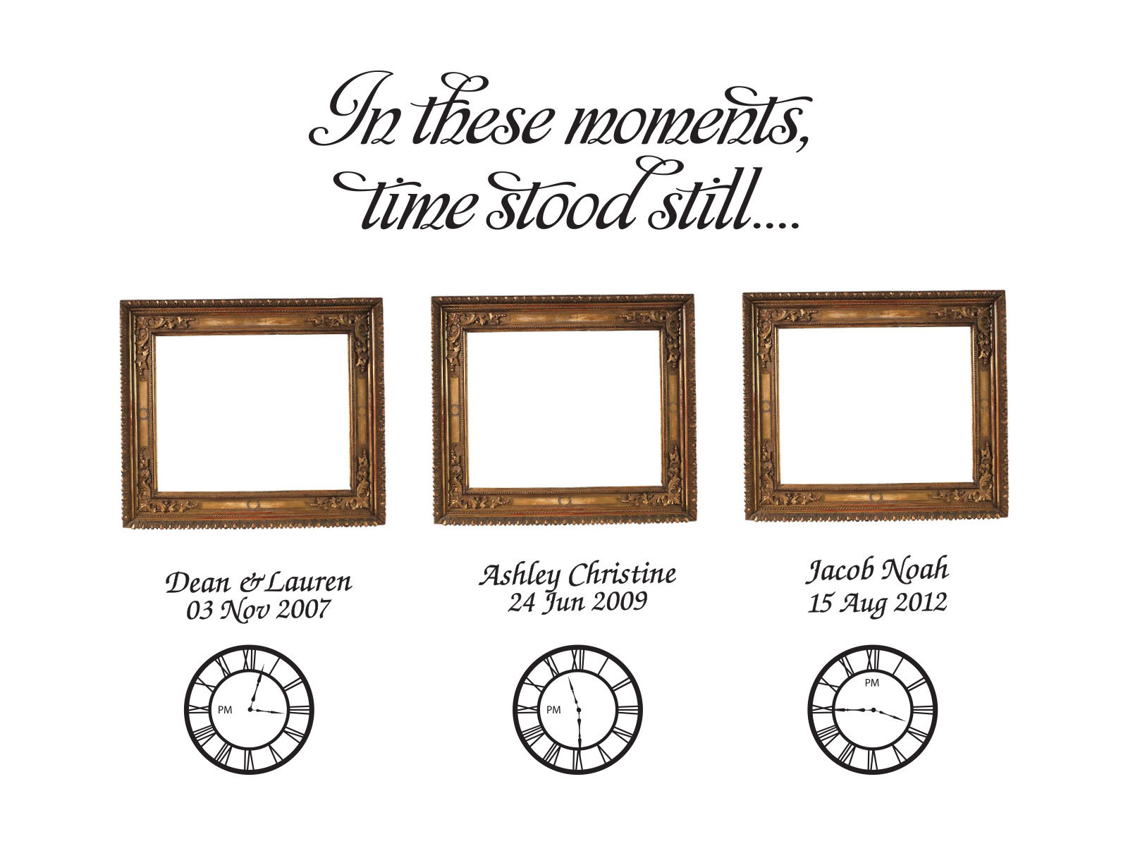 Personalized Custom Wall Clock Decal add-on Sticker In these moments time stood