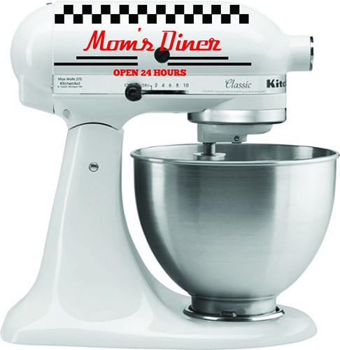 KitchenAid Mixer Decal – Mom’s Diner Vintage Kitchen Vinyl Sticker – 2002
