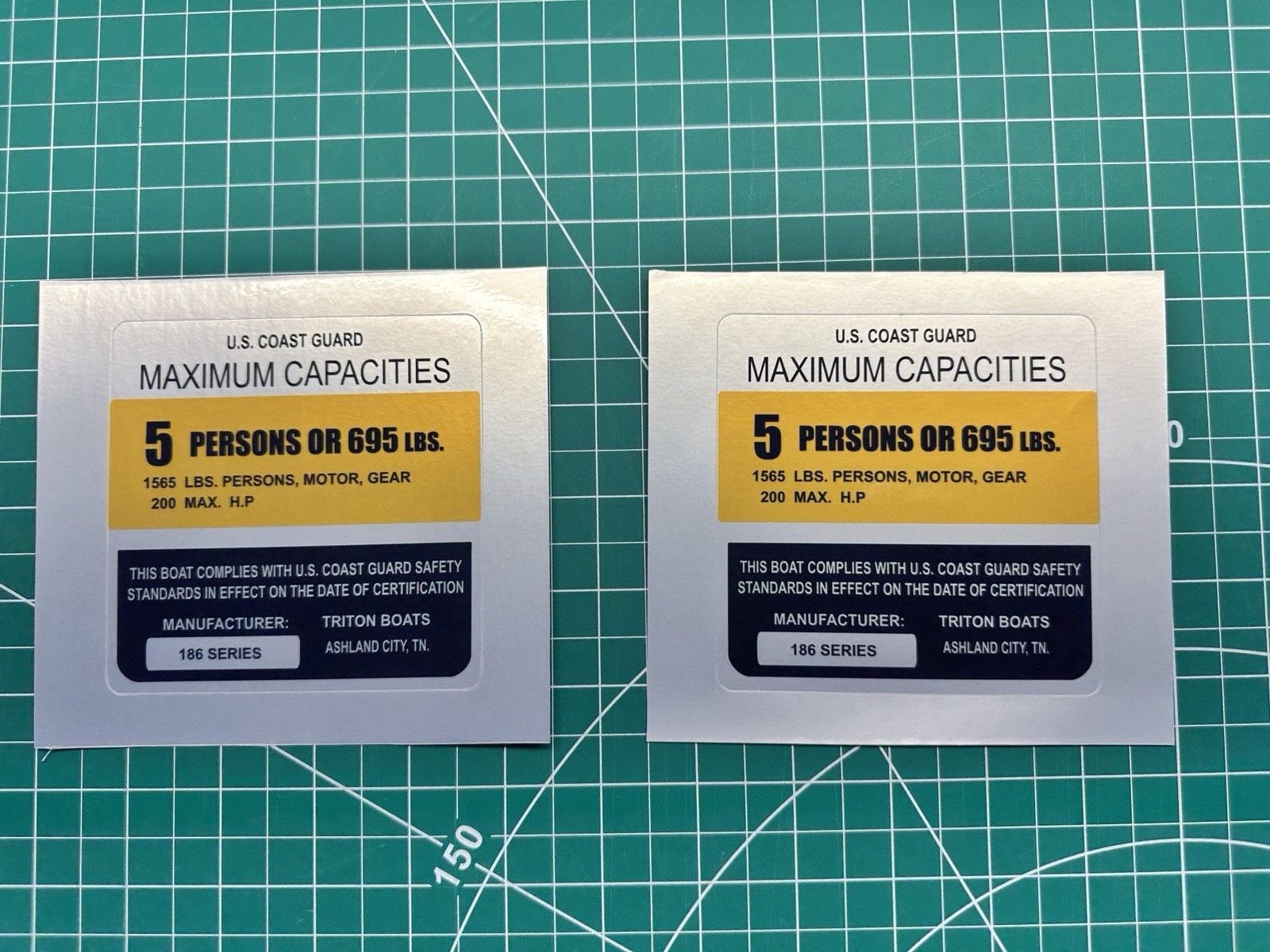 Custom Boat Capacity Sticker – Special Order