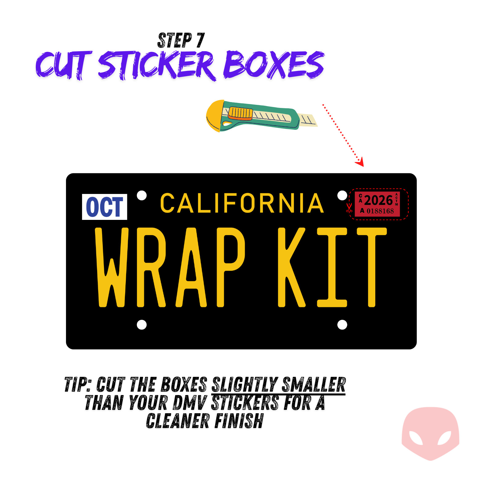 White LEGACY Reflective California Plate Wrap DIY Kit