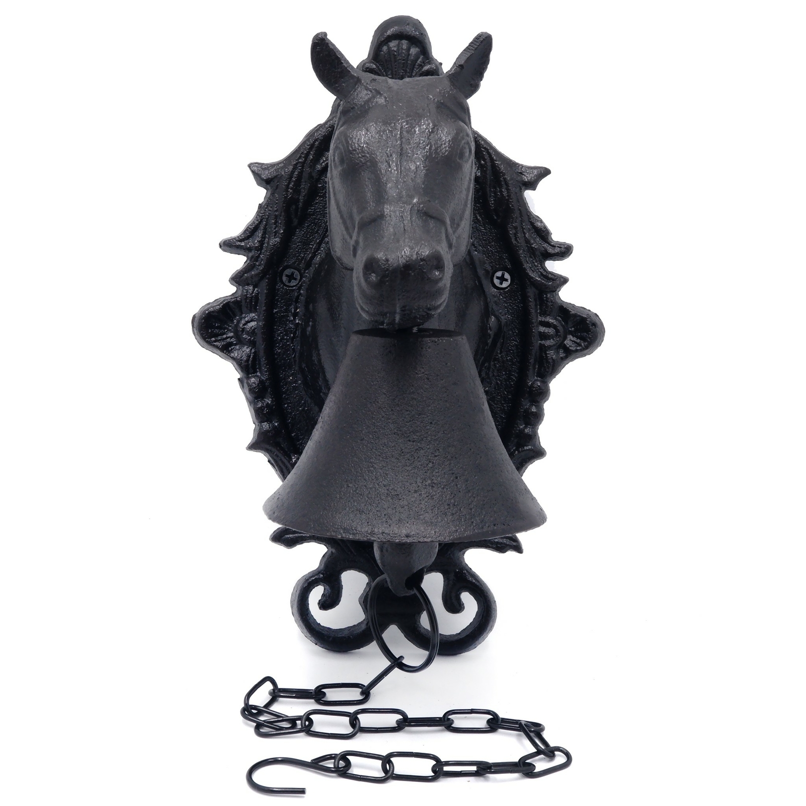 Horse Head Wall Hanging Mount Heavy Cast Solid Iron Handcrafted Antique Doorbell