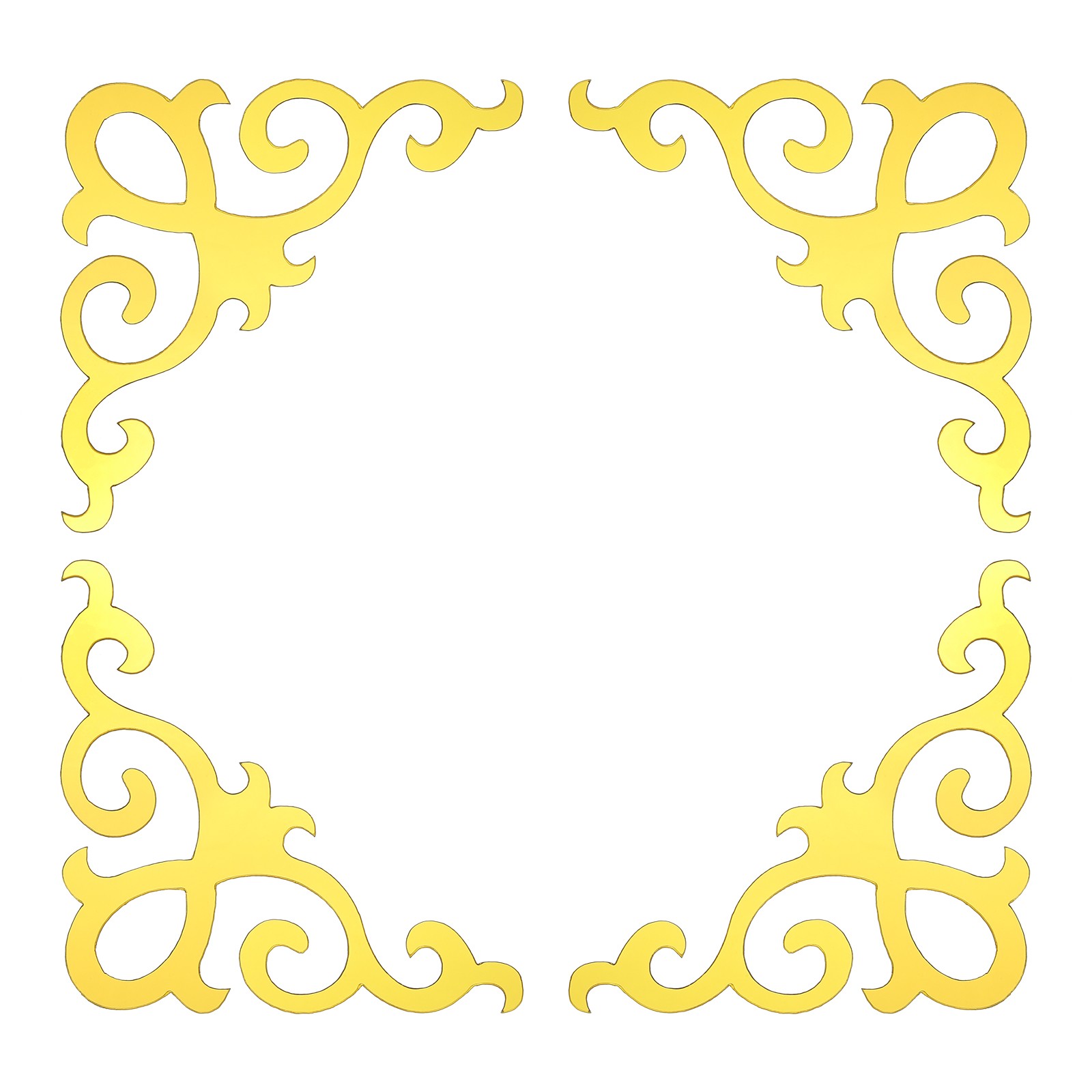 8Pcs Seif-Adhesive Wall Sticker Mirror Decals for Home Dark Gold (10x10cm)