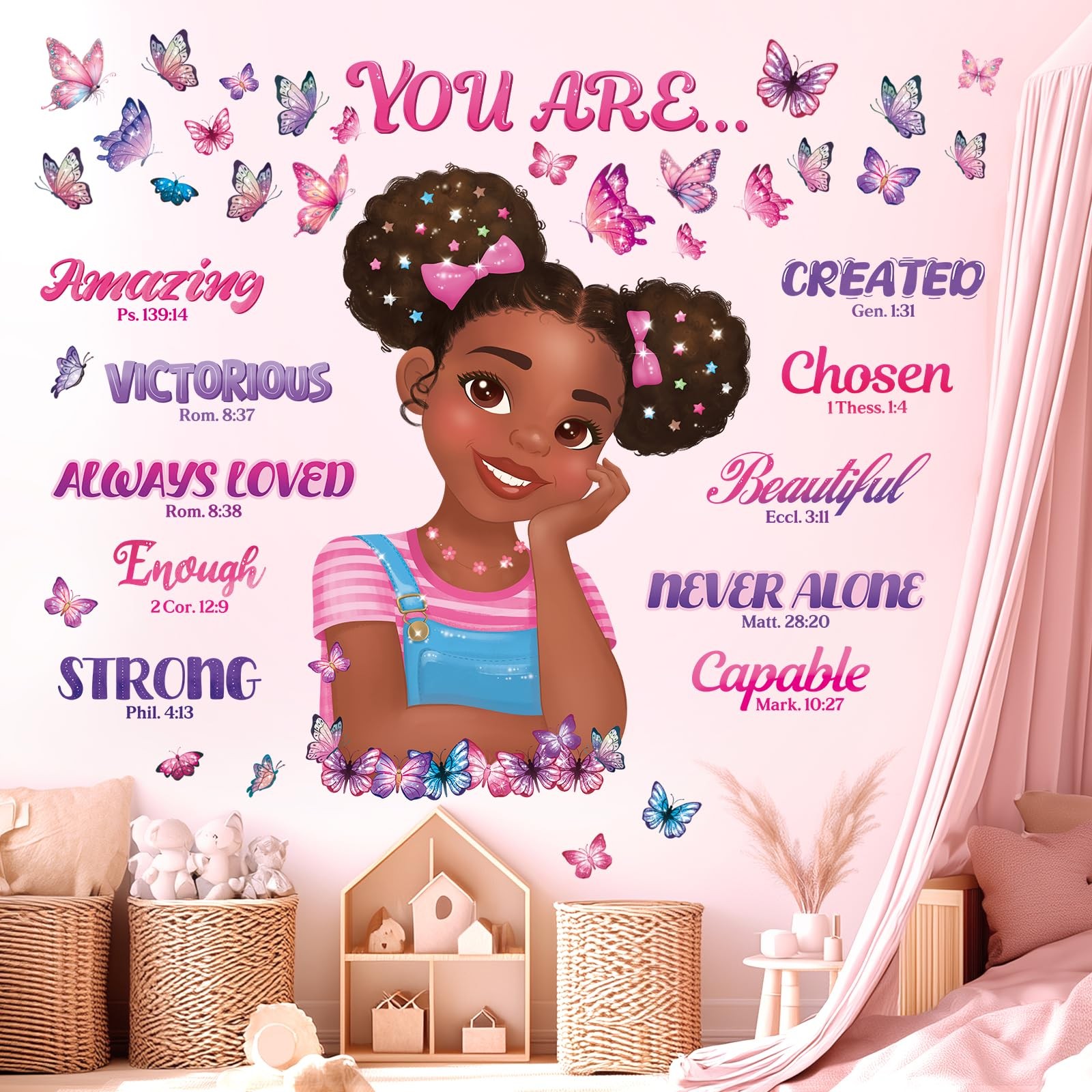 Black Girl Magic Bible Verse Wall Stickers Decals Decor (SG2-2502)