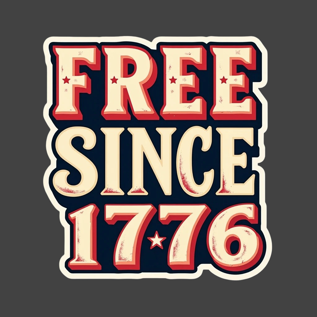 Americana Sticker Vinyl Decal Free Since 1776 Patriotic USA Retro Style