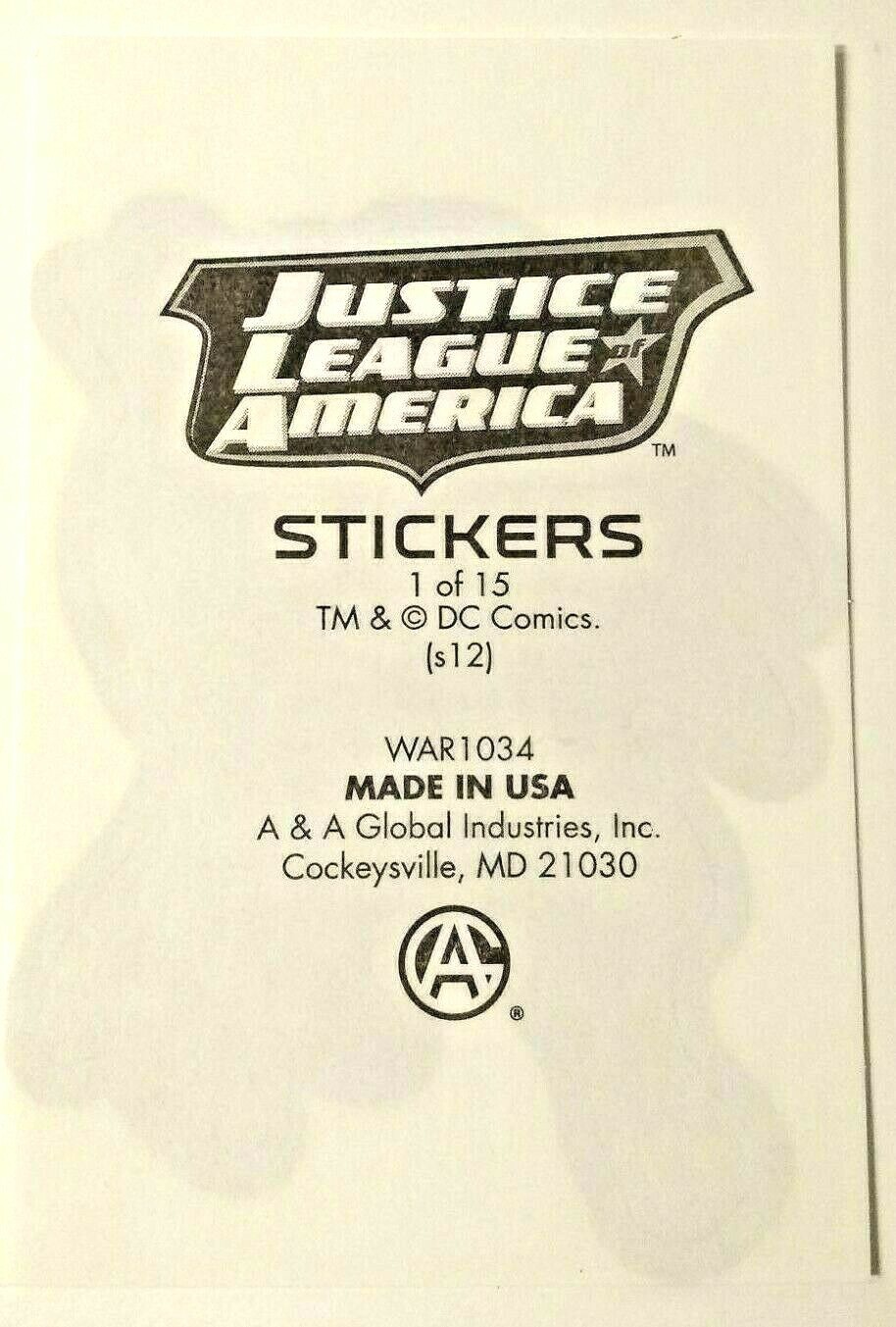 Batman Official DC Justice League A&A Vending Sticker Decal