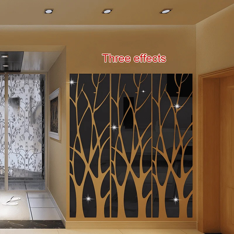 Tree Wall Stickers 3d Acrylic Lucky Diy Art Mirror Tv Background Home Decoration