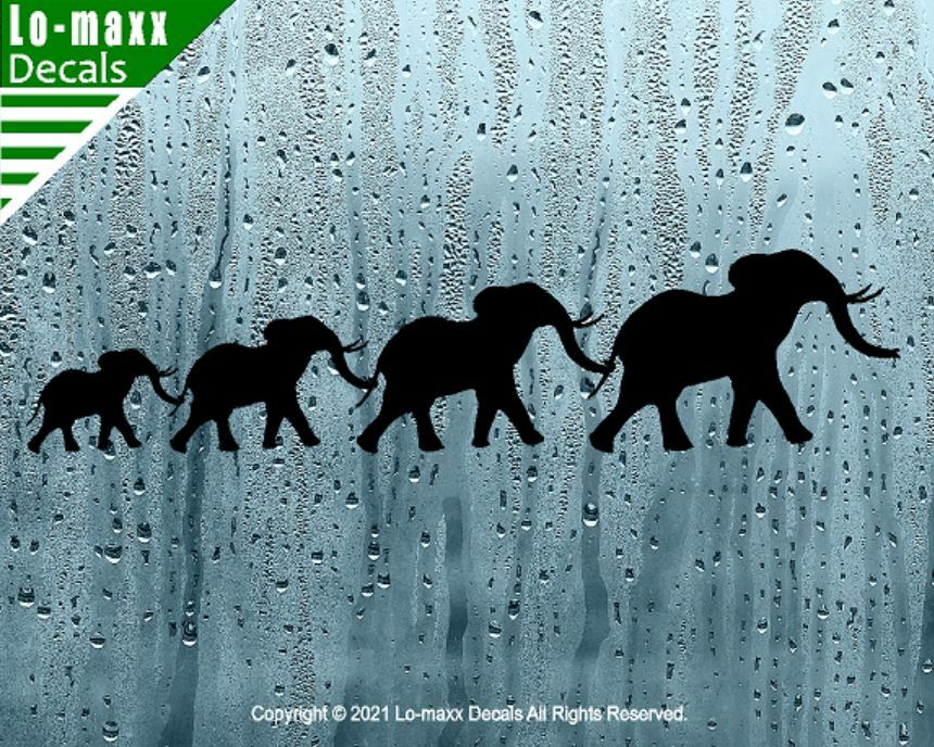 Elephant Family Daddy Momma Children Unique Durable Die Cut Vinyl Decal Art