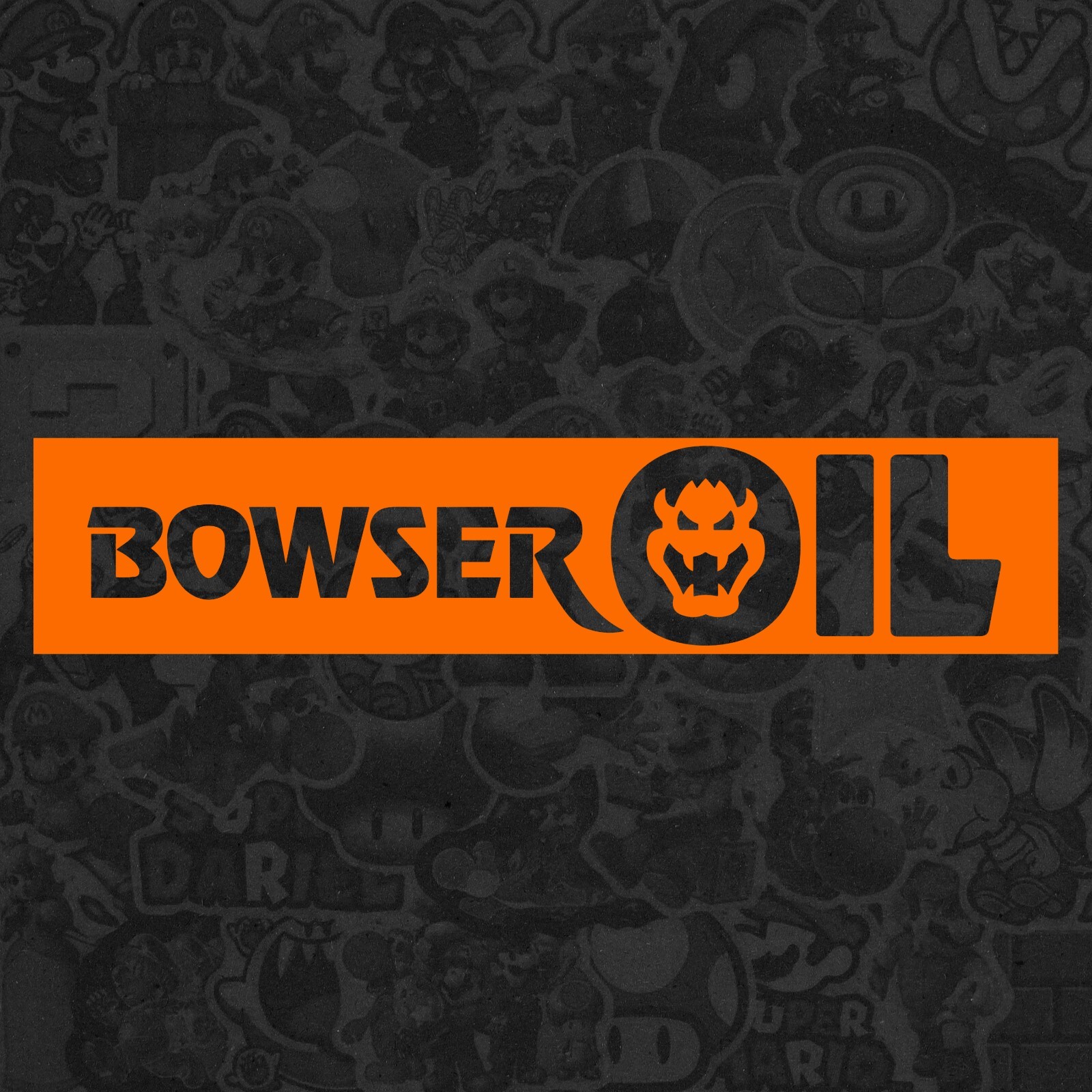 Super Mario Bros Bowser Oil Logo Die Cut Vinyl Decal Sticker