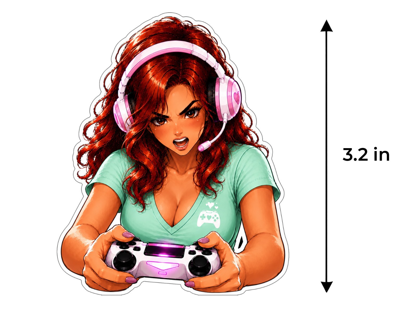 Gamer Girl Sticker Decal – Gamer Girl Controller Laptop Window Car 3.2″