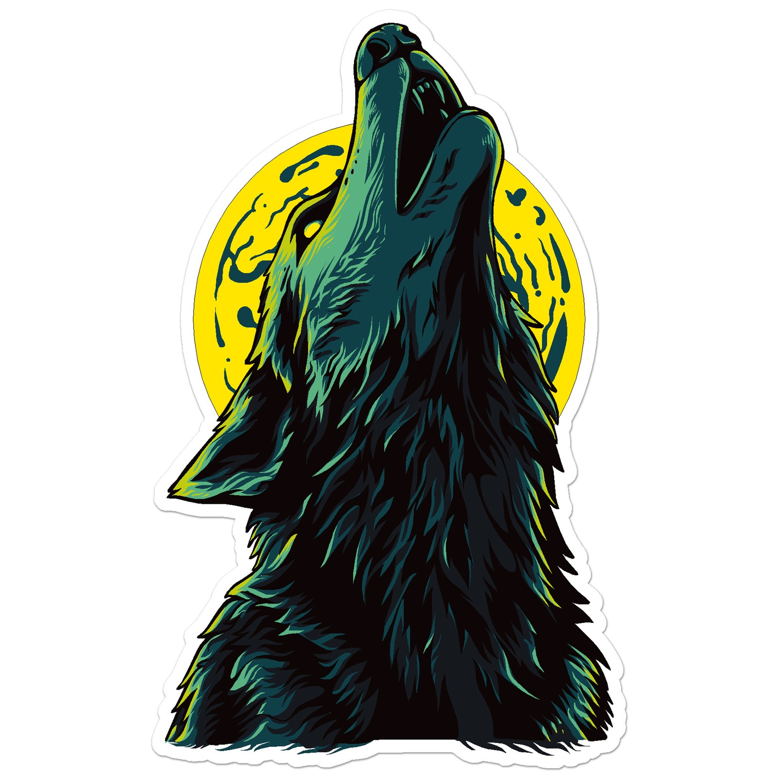 Wolf And Moon – Vinyl Decal Sticker – Car Window Laptop – ebn8626