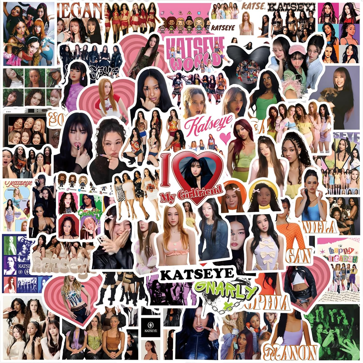 120 PCS KATSEYE Stickers Waterproof Vinyl Pop Korean Girls Stickers for Laptop