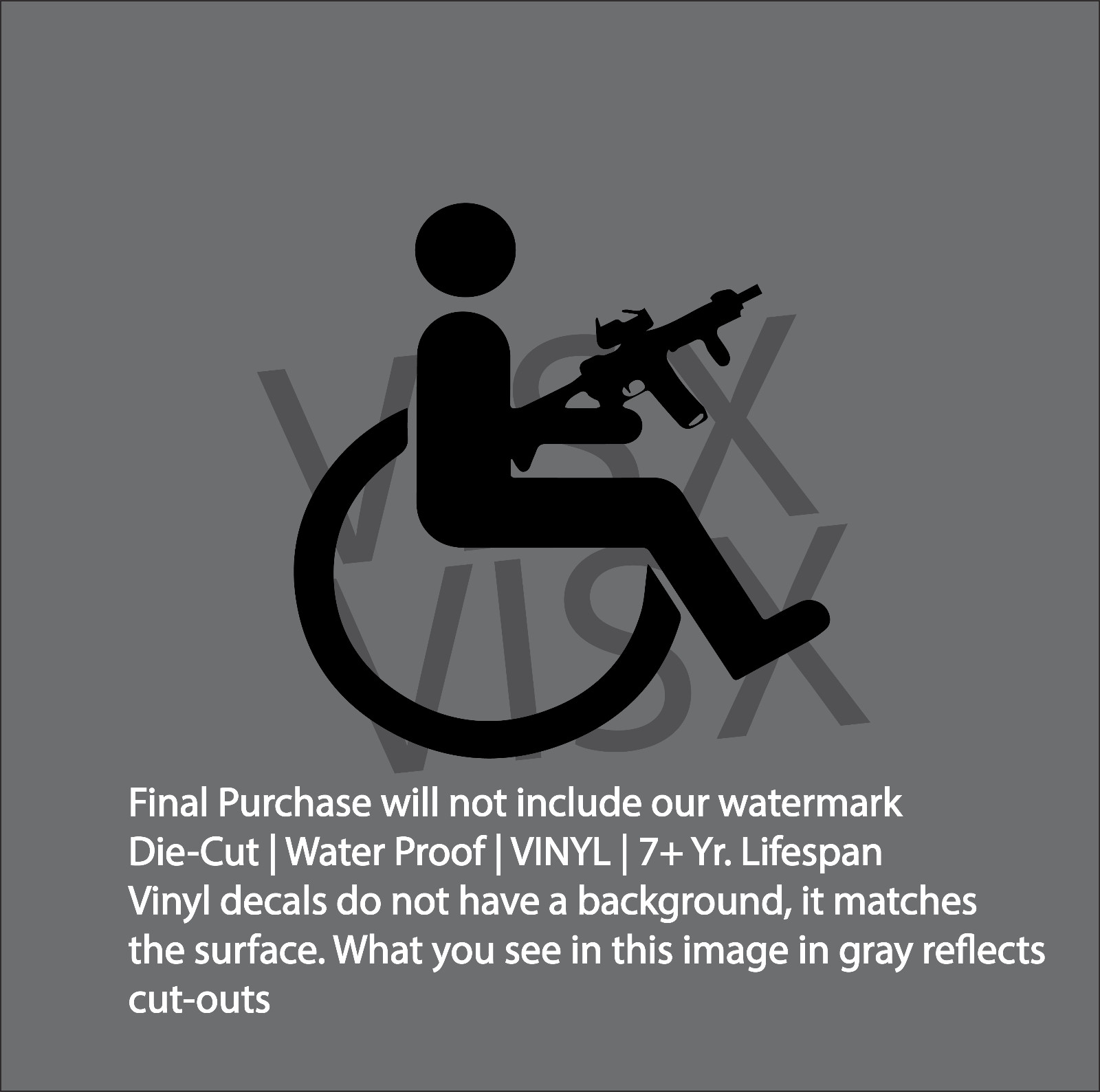 Handicap gun NRA vinyl decal sticker meme JDM 3M control rifle rights amendment