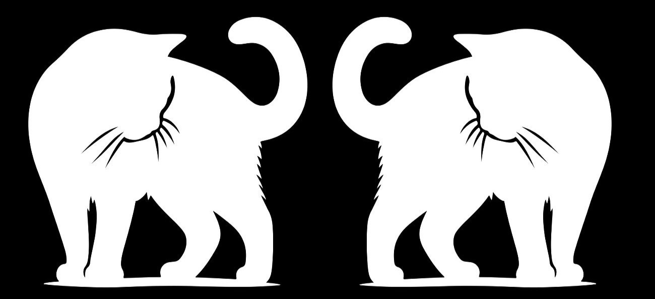 Cat Kitty Silhouette Two Pack 5″ Vinyl Decals Car Truck Window Any Flat Surface