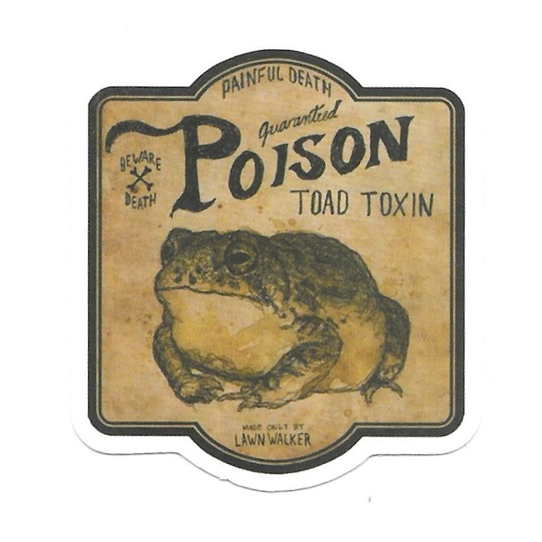 Toad Toxin Poison Label Die Cut Vinyl Sticker Gothic Journal Apothecary Gift