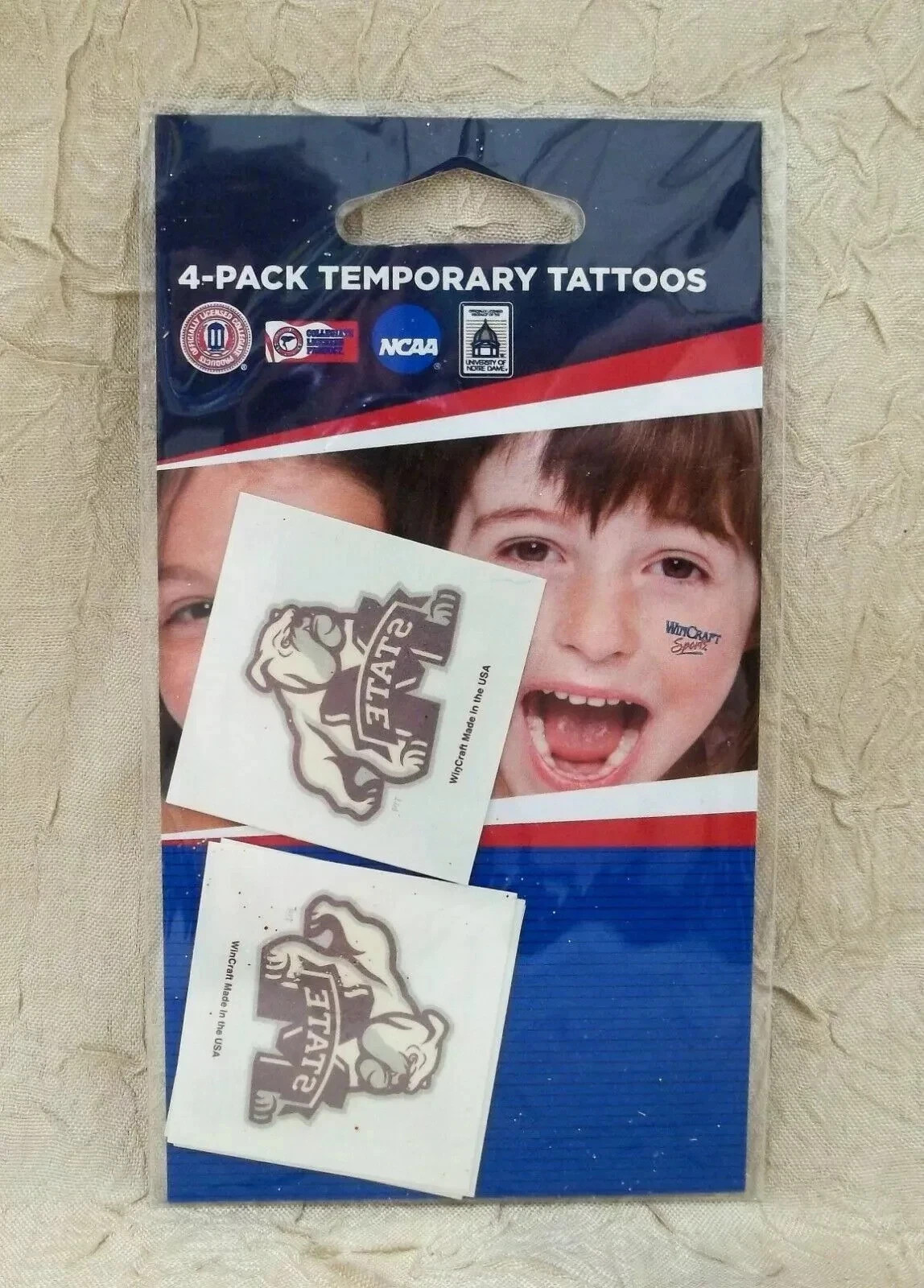 Mississippi State Bulldogs 4-Pack Temporary Tattoos Decals NCAA New