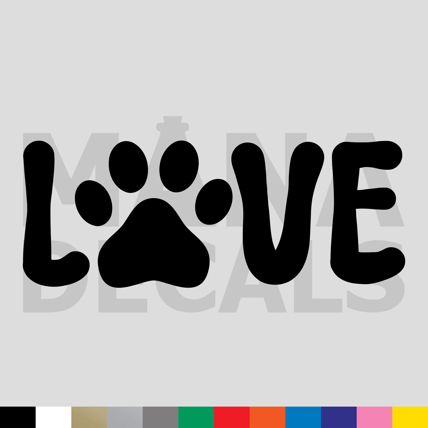 Love Paw Print Vinyl Die Cut Decal Sticker – Pet Cat Dog Animal