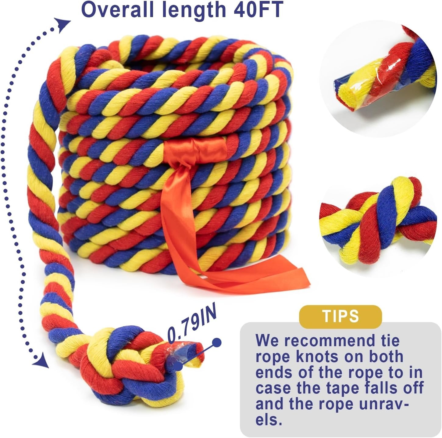 Tug of War Rope for Kids and Adults,20/40/60FT Tug a War Rope for Outdoor Games
