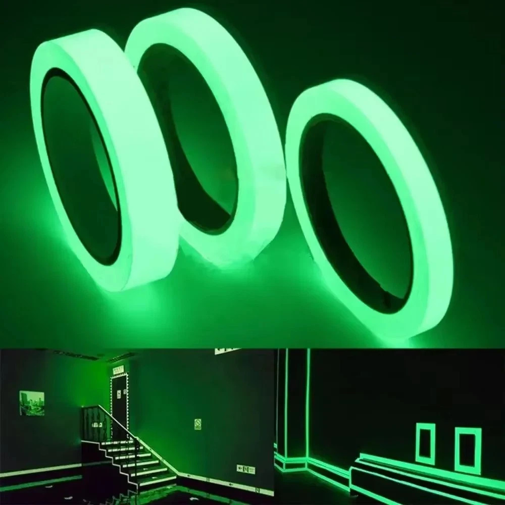 Glow-In-Dark Luminous Tape Blue Adhesive Strip Floor Fluorescent 10ft Roll
