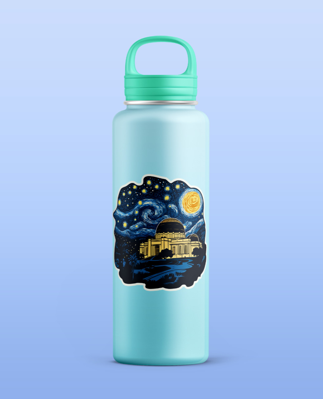 Griffith Observatory Sticker: Starry Night Style Waterproof Landmark Sticker