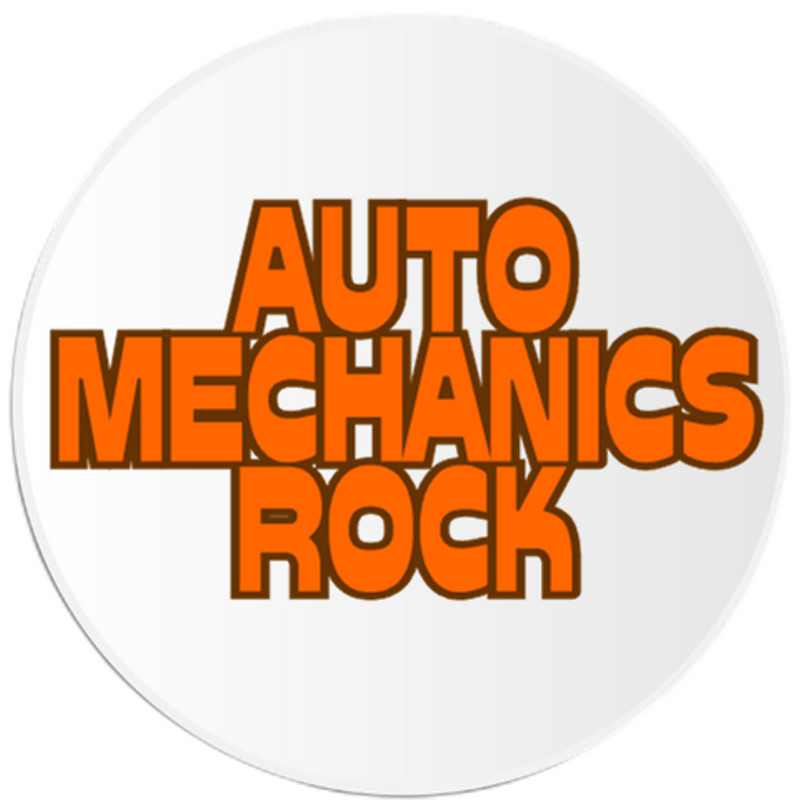 Auto Mechanics Rock – 3 Inch Circle Sticker 3″ x 3″