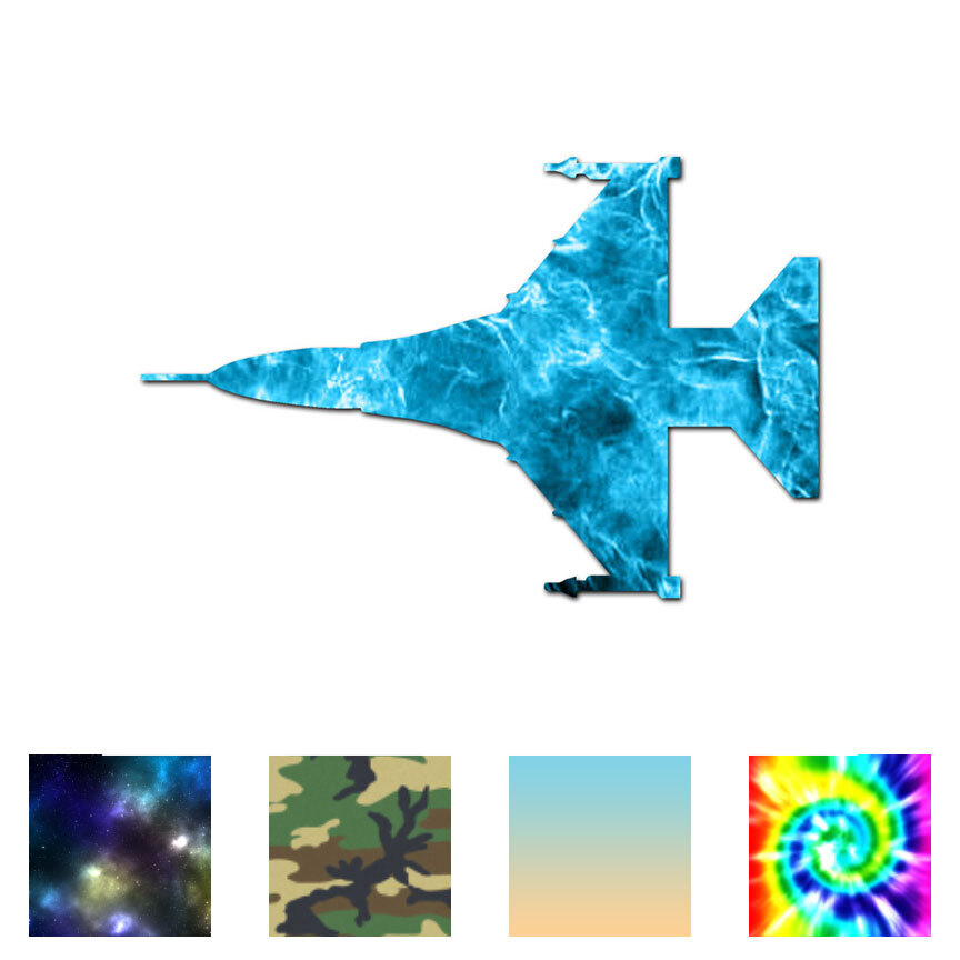 Fighter Jet Silhouette – Decal Sticker – Multiple Patterns & Size – ebn2833