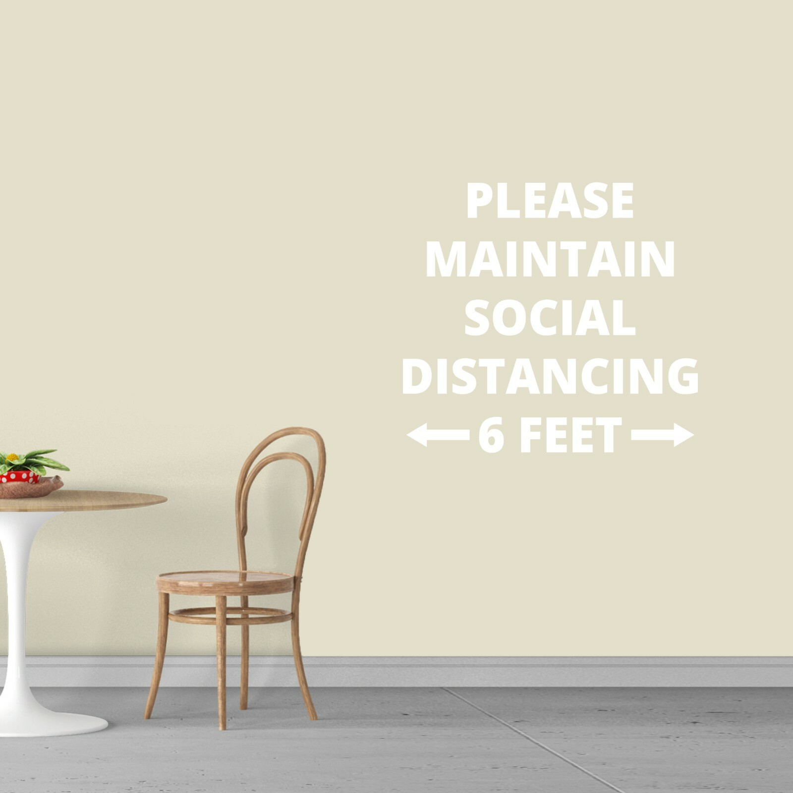 Please Practice Social Distancing Decal, Office Business Signage