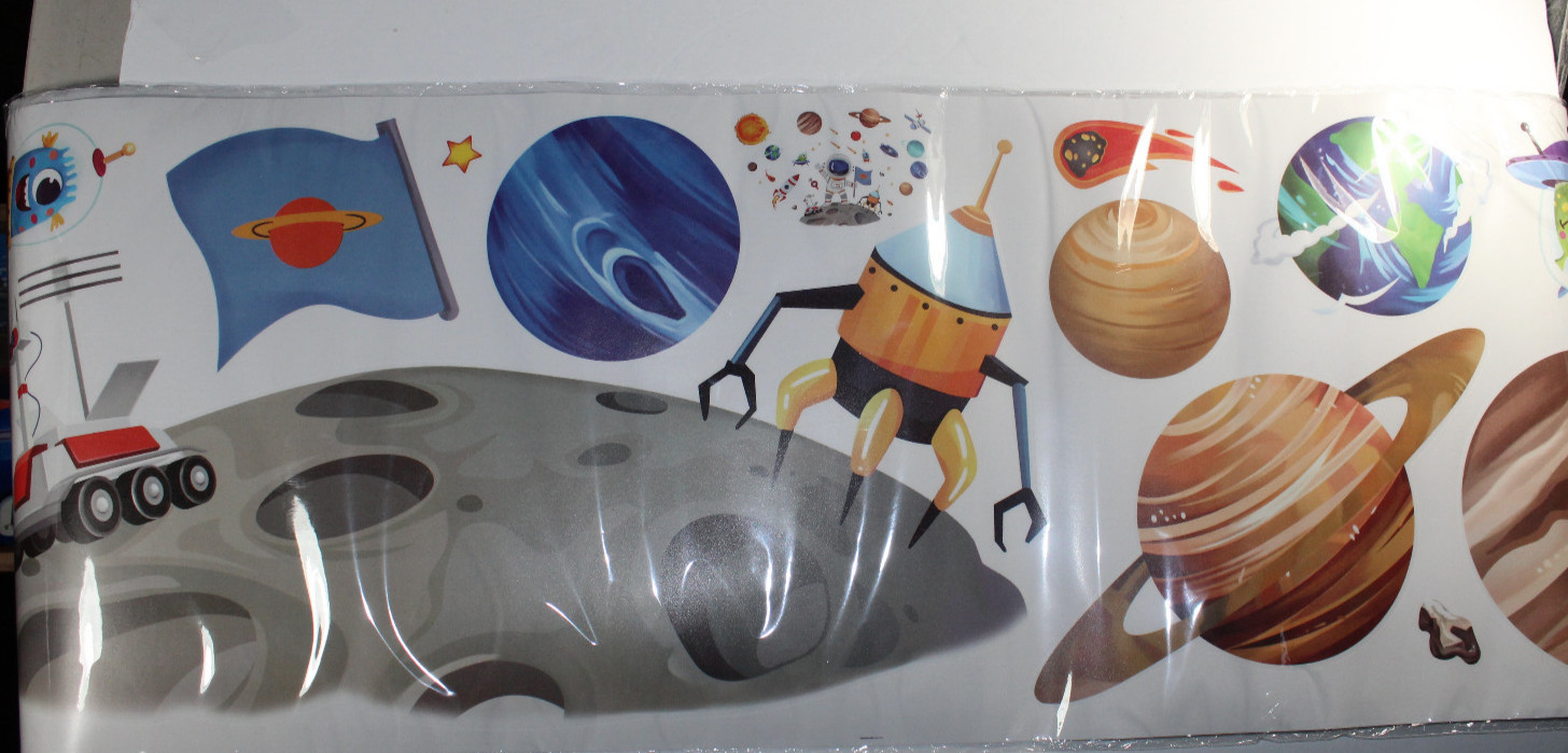 2 Lot Wondever Outer Space Wall Stickers Peel and Stick
