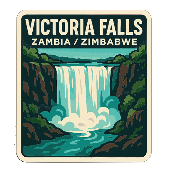 Victoria Falls Zambia/Zimbabwe Sticker Decal Vinyl Die-Cut Symbolic Landmark