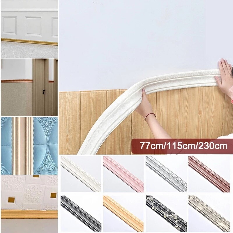15ft Waterproof 3D Wall Border Wall Paper Decor Sticker Self-adhesive Home DIY