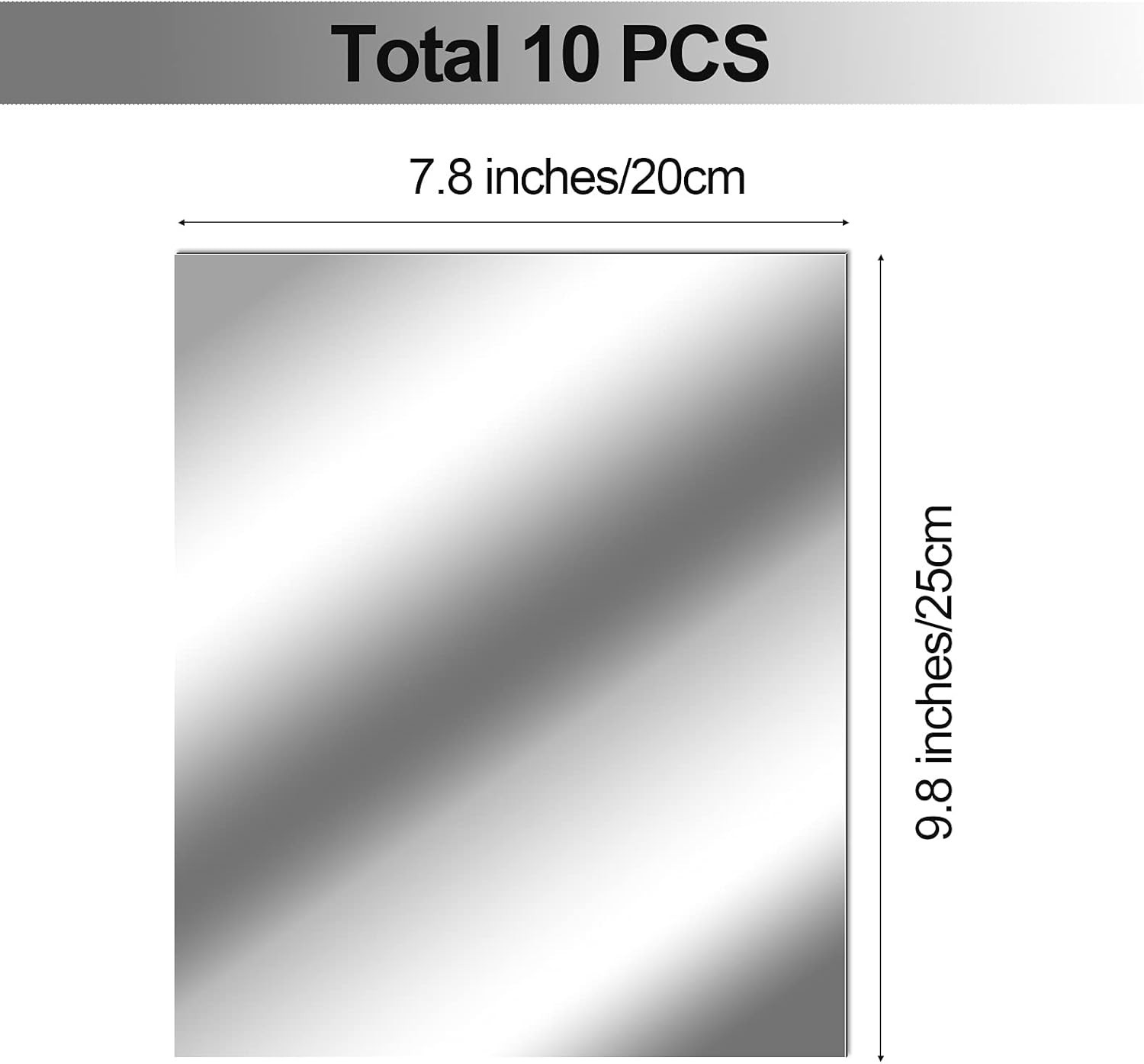 8×10 Inch Frameless Mirror Stickers – 10 Pack for Modern Home Decor Solutions