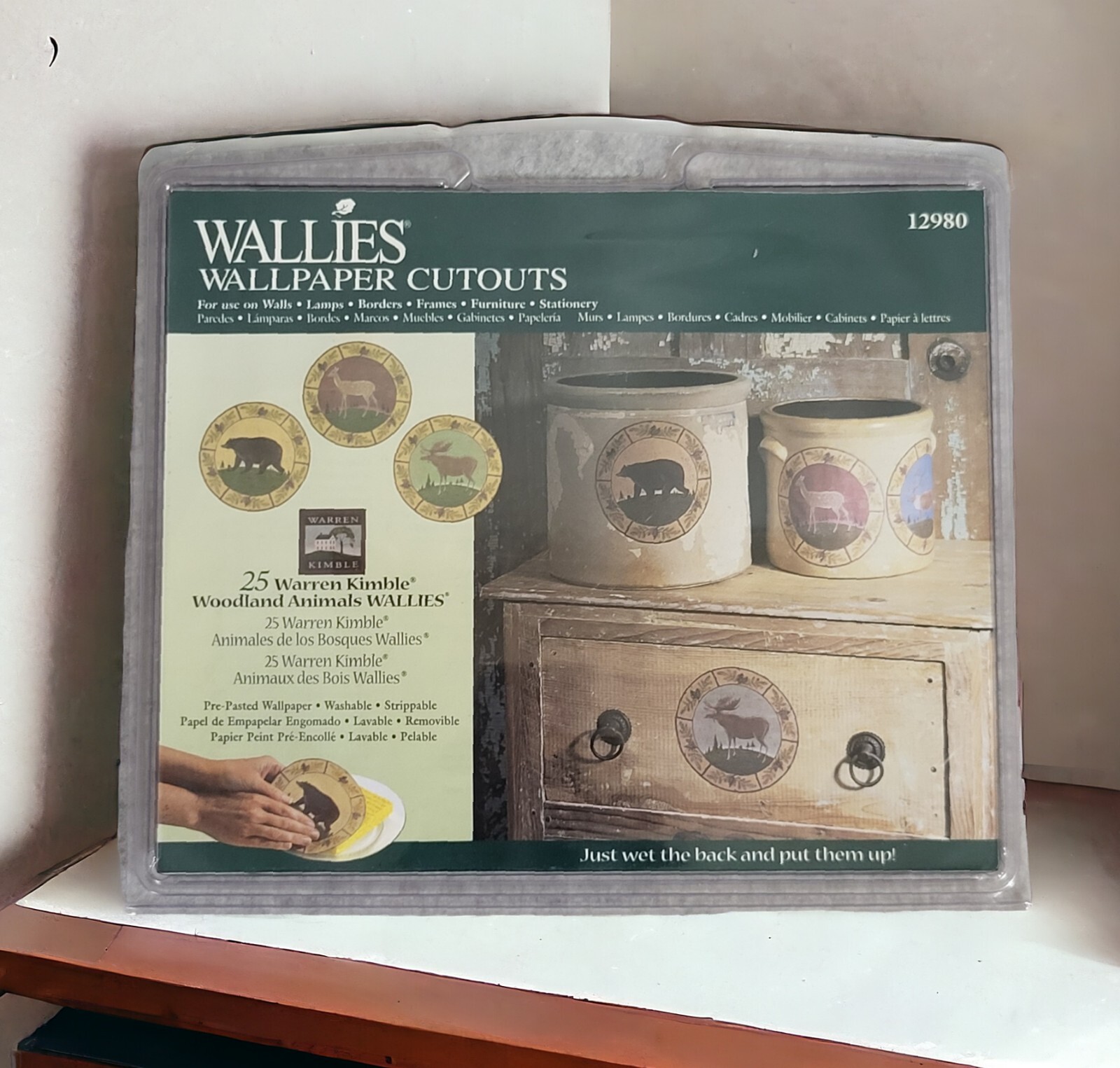 Wallies 25 Wallpaper Cutouts Warren Kimble Woodland Lodge Animals Pre-Pasted NIP
