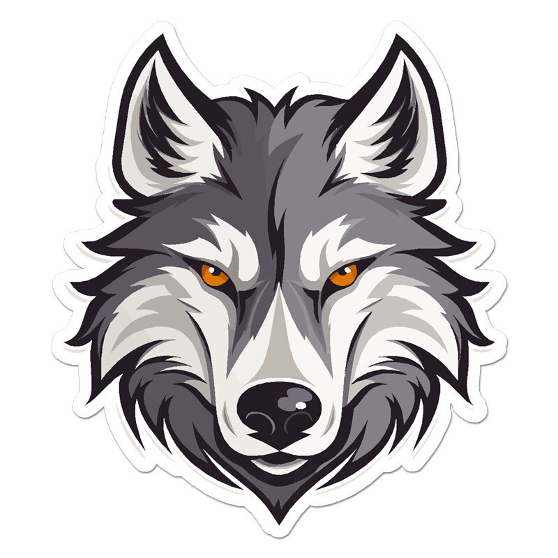 Wolf Head, Vinyl Decal Sticker, Indoor Outdoor, 3 Sizes, #11231