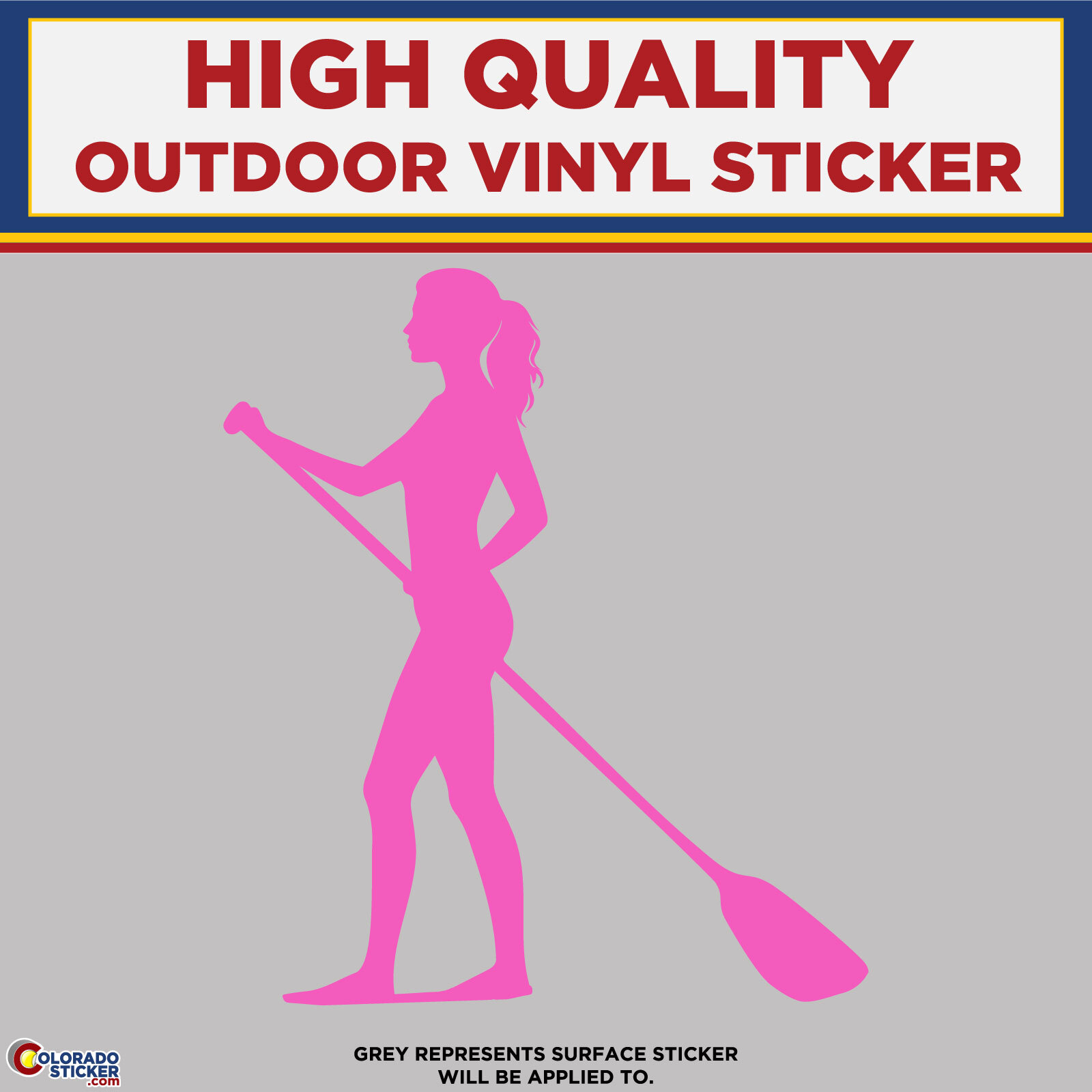 Woman On Paddleboard Die Cut, High Quality Vinyl Stickers