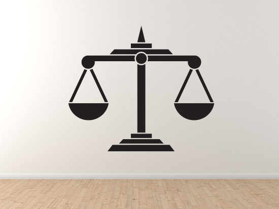 Scales of Justice – Law Balance Support and Opposition – Vinyl Wall Decal