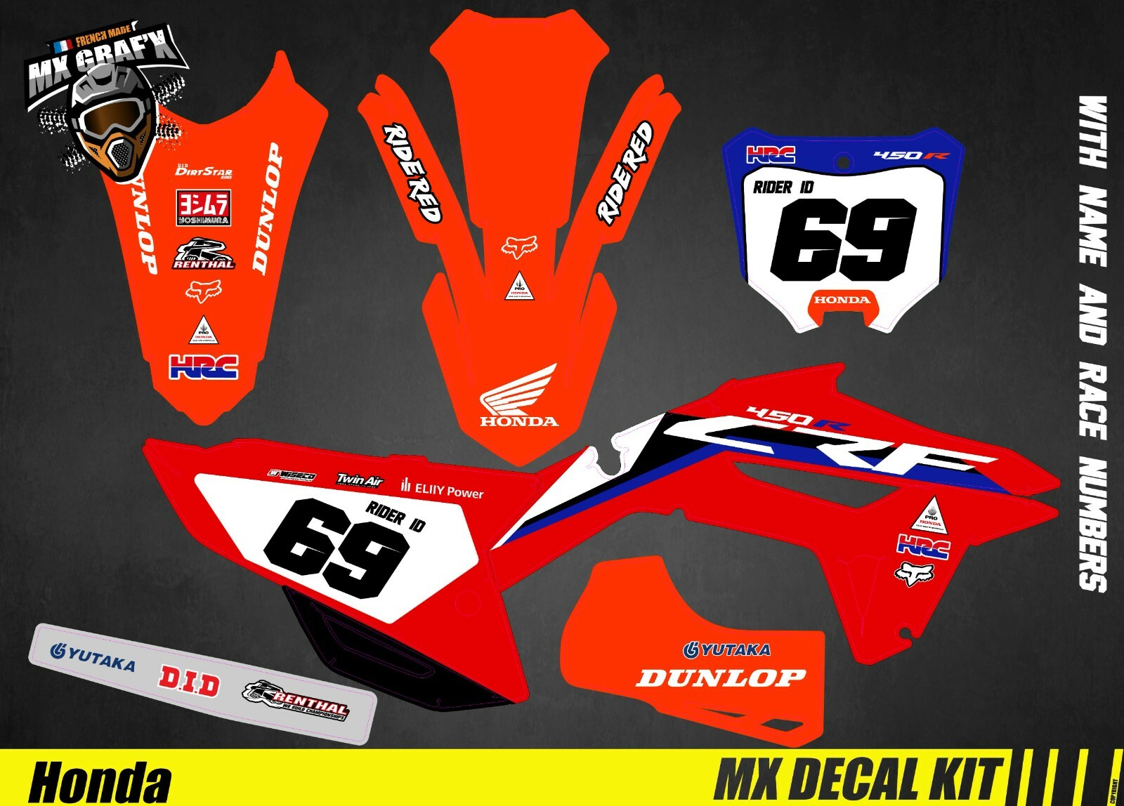 MX Decal Kit For Honda CRF – Replica 2020