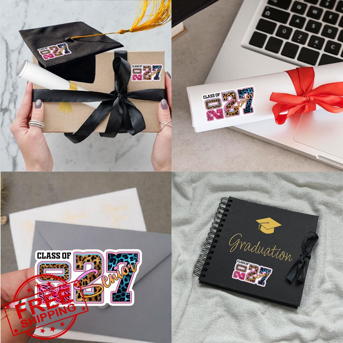 Vybonz Senior 2027 3 Inch Leopard Print Sticker Pack